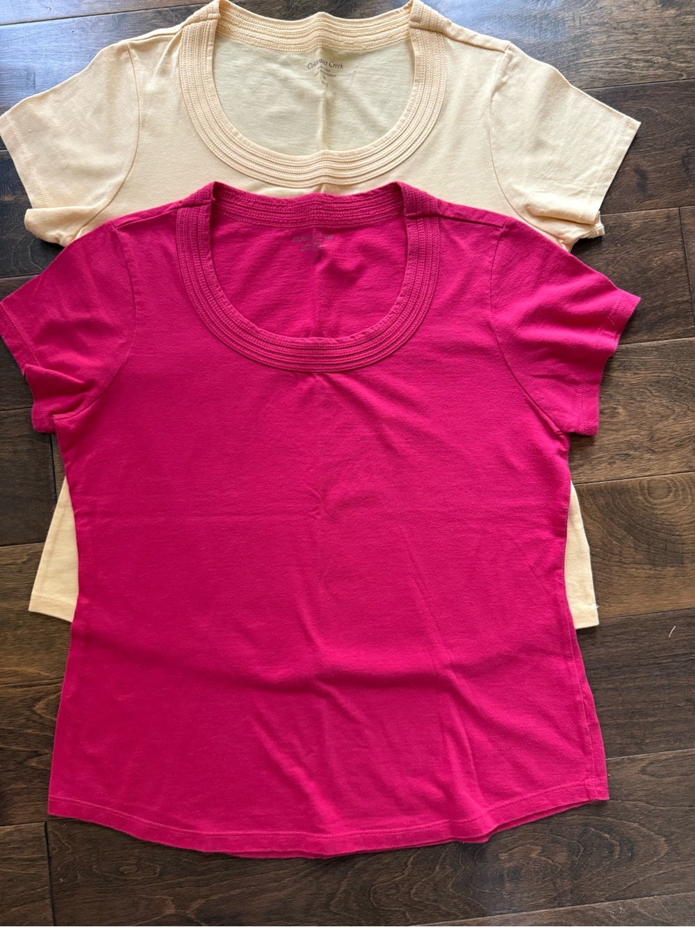 Coldwater Creek Short Sleeve Tees in Hot Pink and Yellow